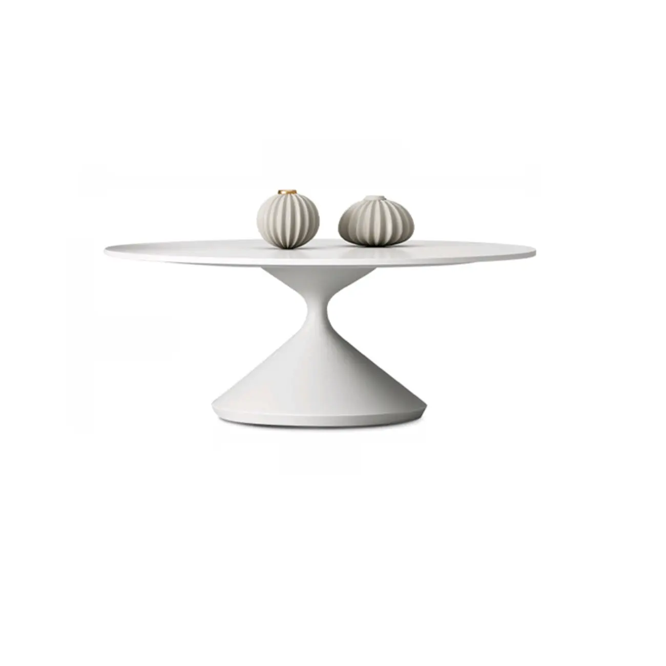 White Round Nesting Coffee Table with Modern Simple Style