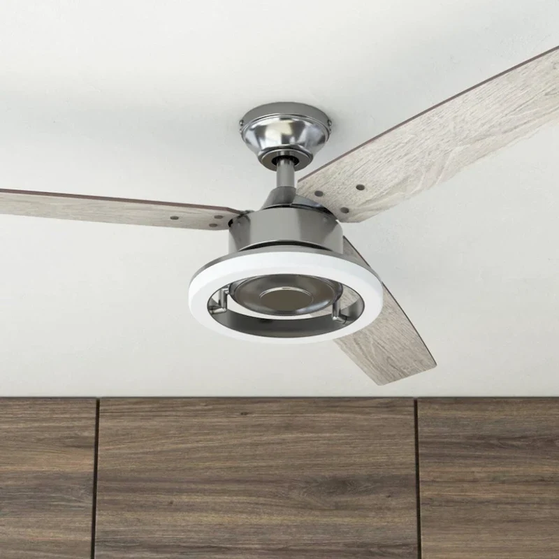 52  Prominence Home Orbis Gun Metal Modern Indoor LED Ceiling Fan with Light, Remote Control