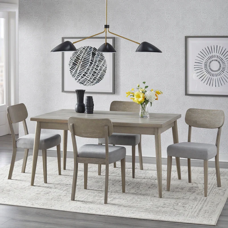 5-Piece Dining Set with Table and 4 Upholstered Chairs