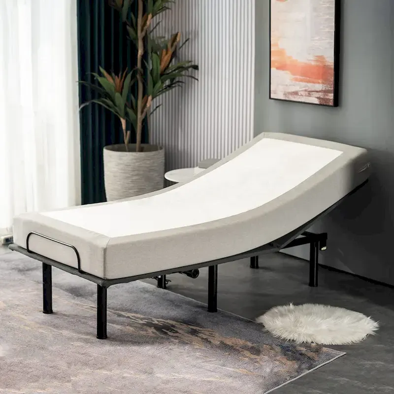 Gray Adjustable Bed Frame with Dual Motors, for 1–2 Person (Queen/Twin XL)