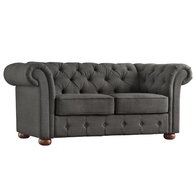 Knightsbridge Tufted Scroll Arm Chesterfield Loveseat by iNSPIRE Q Artisan