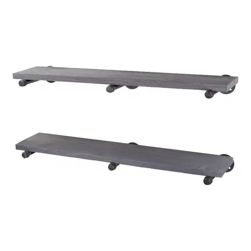 RESTORE Riverstone Grey 36 in. Shelves with Straight Brackets by Pipe Decor