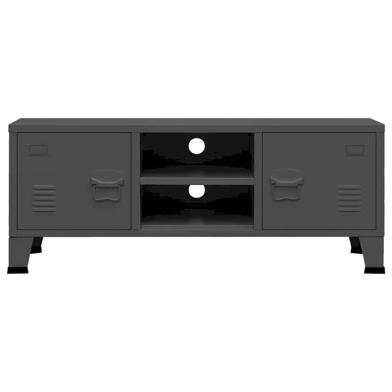 vidaXL TV Stand TV Console Sideboard TV Unit Home Media Unit Cupboard Metal - 41.3 x 13.8 x 16.5