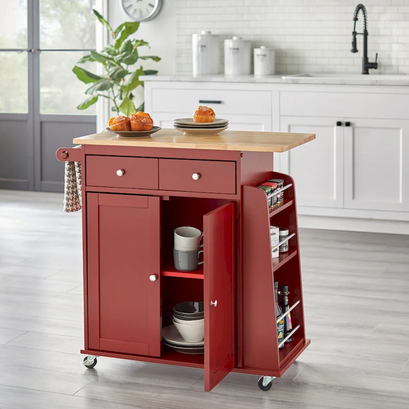 Simple Living Red Sonoma Kitchen Cart