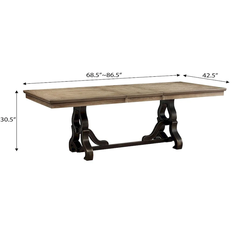 Cunningham Maple and Black Dining Table with Removable Leaf
