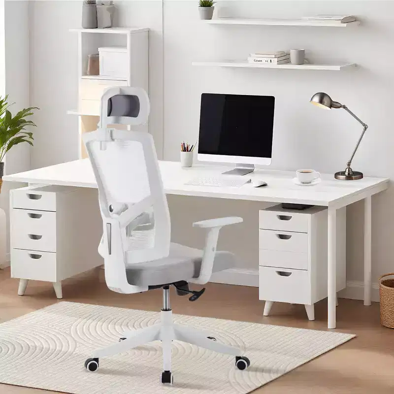 COZONY High-Back Office Chair with Adjustable Lumbar Support, Mesh Desk Chair with Flip-Up Armrests for Home or Office