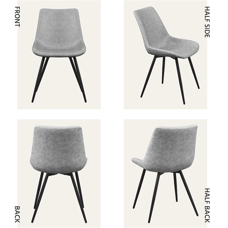 Yaheetech 2PCS Faux Leather Dining Chairs With Metal Legs - N/A