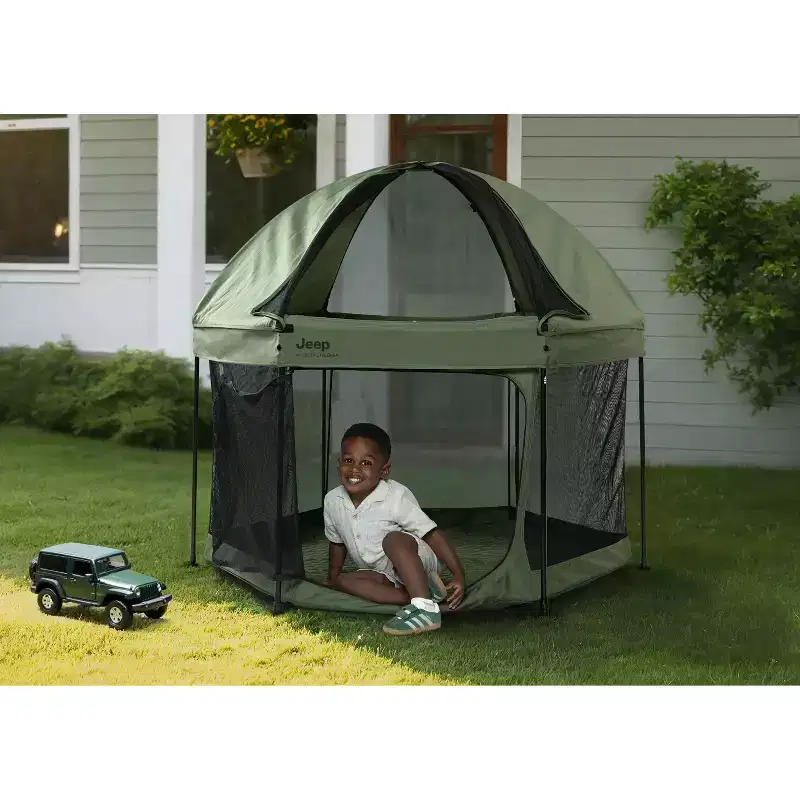 Jeep Hexagon Pop Up Playard with Removable Canopy