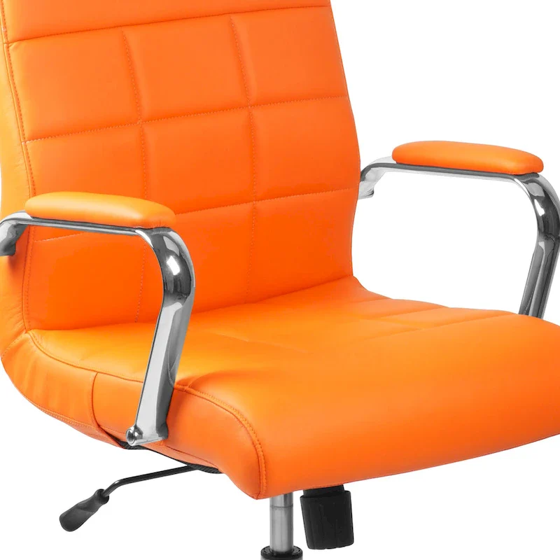 Mid-back Chrome/Vinyl Executive Swivel Office Chair