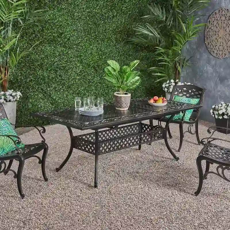 Phoenix Outdoor 64 - 81Expandable Cast Aluminum Dining Table by Christopher Knight Home