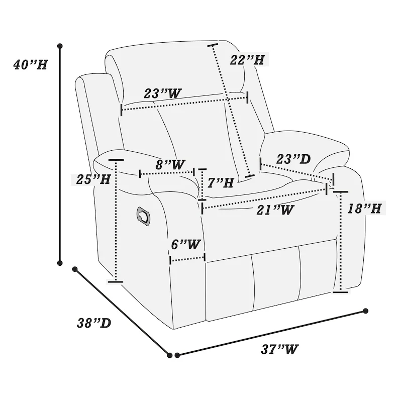 Poundex Single Recliner