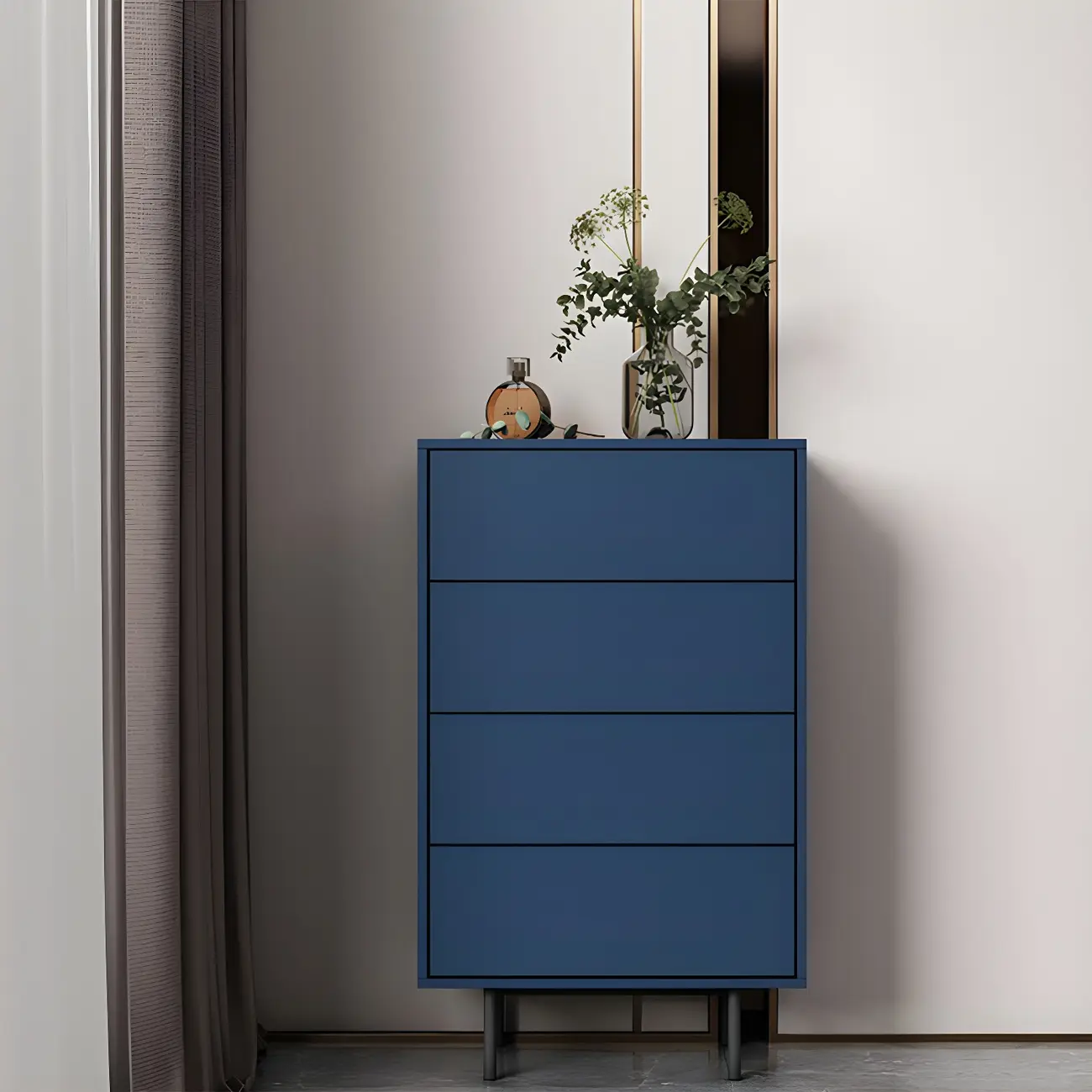 Timeless Espresso Wood Green Bachelor Chest