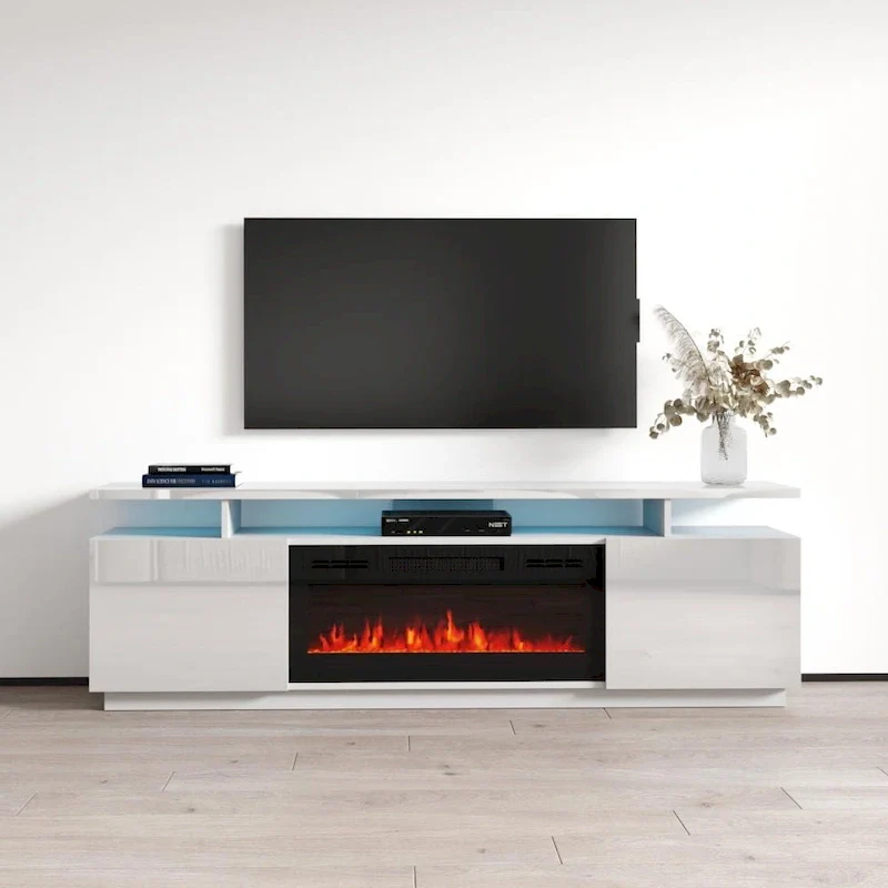 Eva Modern TV Stand with Electric Fireplace