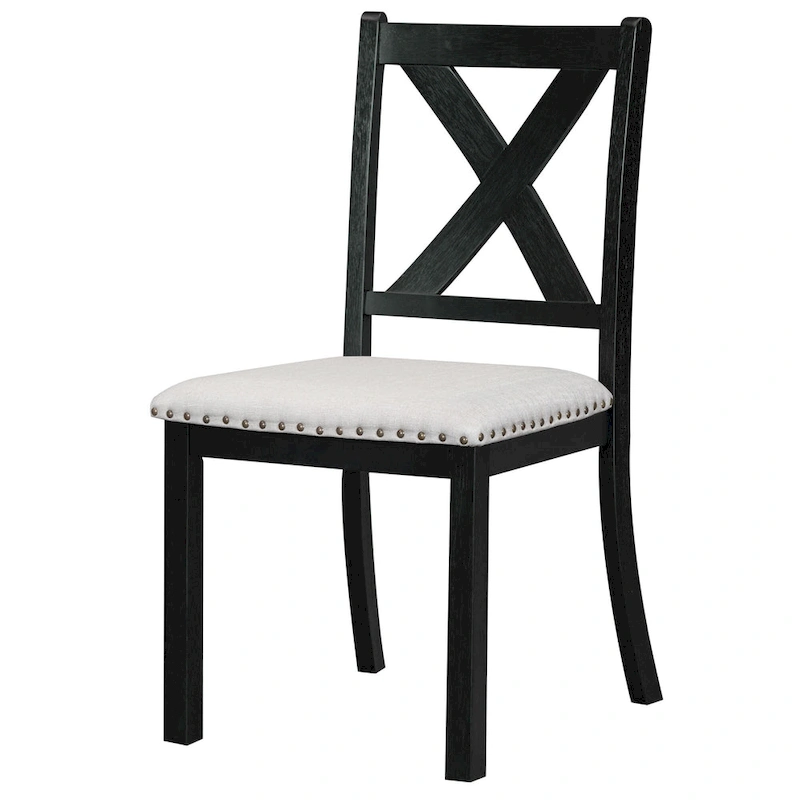 Black 6-Piece Wooden Dining Table Set with Extendable Table & 4 Chairs & Bench