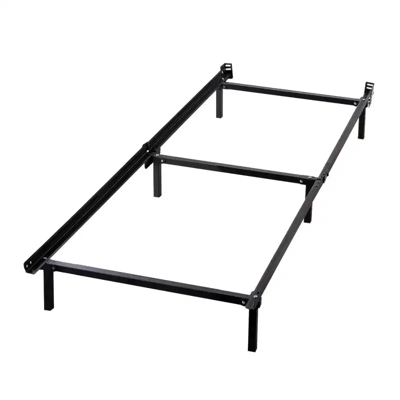 Twin 7" Compack Metal Bed Frame Black - Zinus: Steel Construction, 9-Leg Support, Toe-Friendly Design
