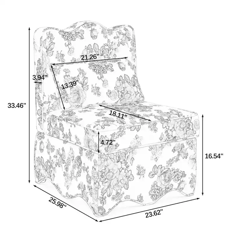 Velvet single dining chair with soft seat cushion