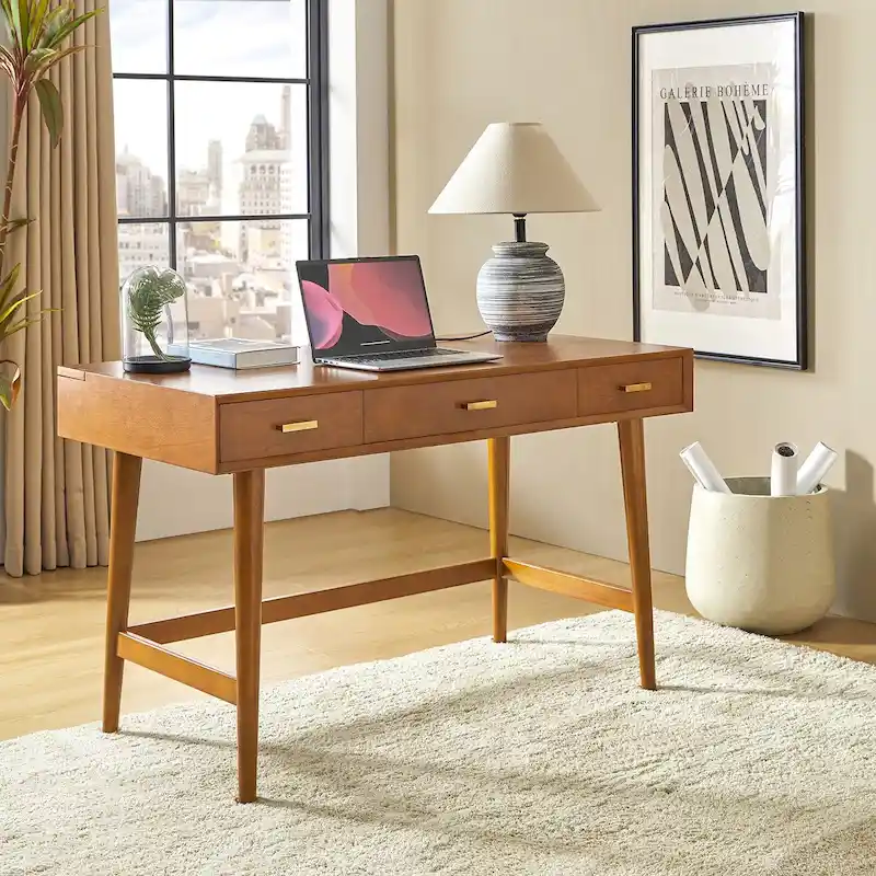Erich Mid Century Modern 48 Computer Desk with USB by HULALA HOME