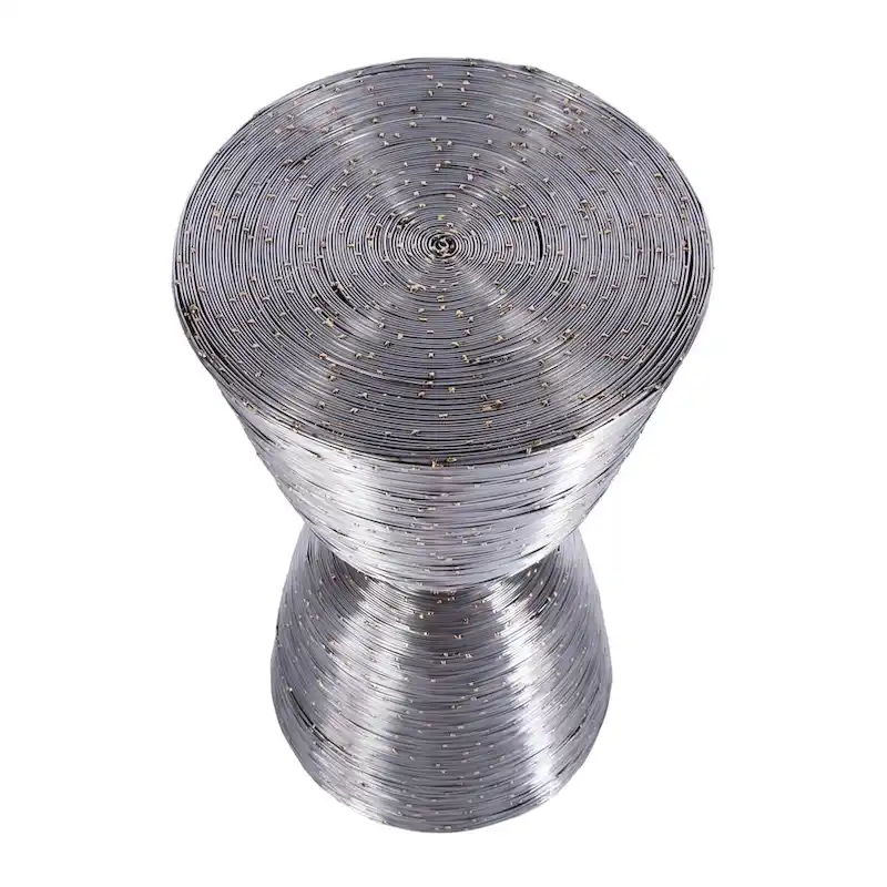 Wire-Wrapped Drum End Table