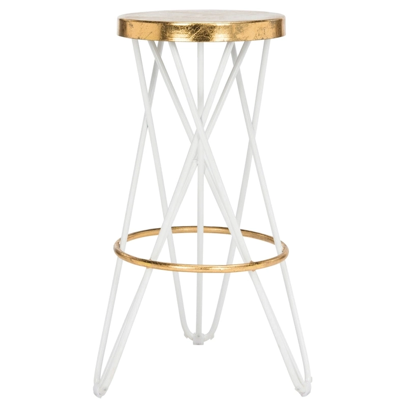 SAFAVIEH Elissa 30 Inch Gold Leaf Bar Stool - 18  x 18  x 30  - 18Wx18Dx30H