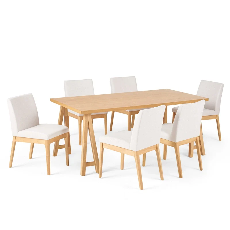 Kwame Mid-Century Modern 7 Piece Dining Set by Christopher Knight Home