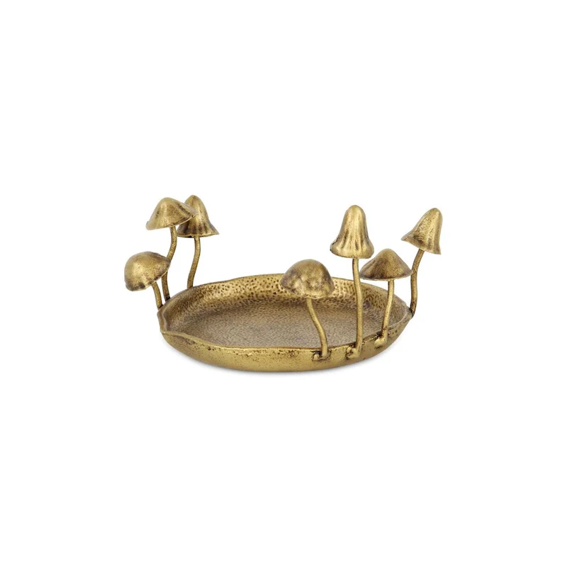 Qinrie Golden Cast Iron Catchall Mushroom Tray
