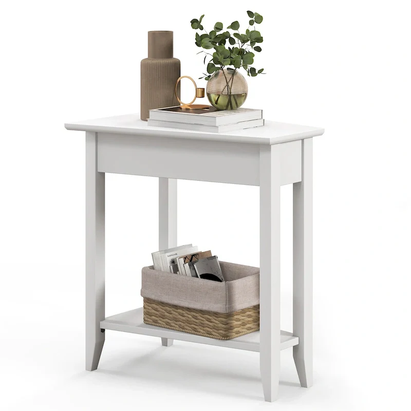 Double-Layer Side Table, Irregular Narrow Sofa Side Table, Bedside Table