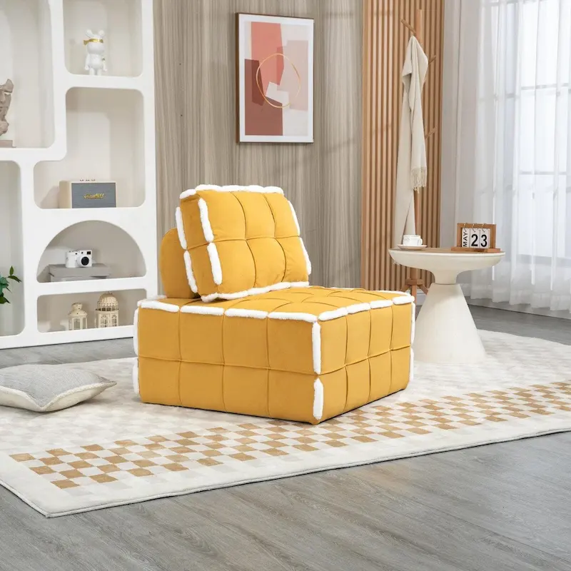 Upholstered Deep Seat Armless Chair Accent Single Lazy Sofa Lounge