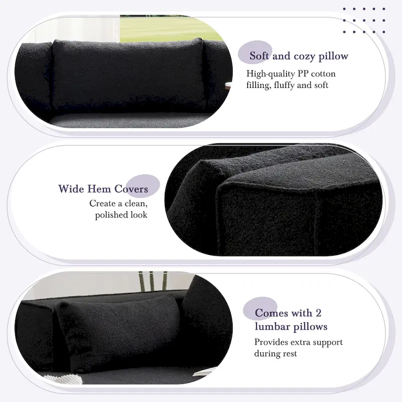 L-Shaped Modular Sectional Sofa with Side Table, Chaise, Wide Seat