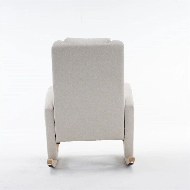 Ergonomic Fabric Nursery Rocking Chair With Adjustable Footrest