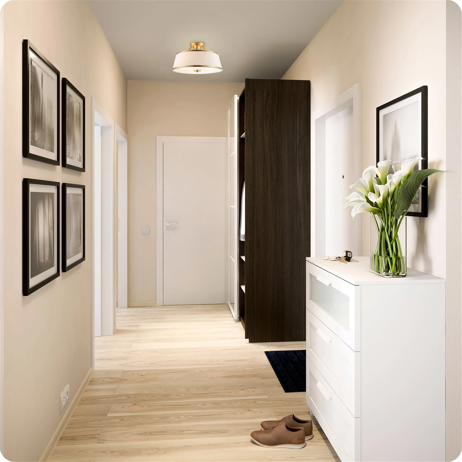 Zoey 18 Modern 3-Light Semi-Flush Mount Ceiling Light