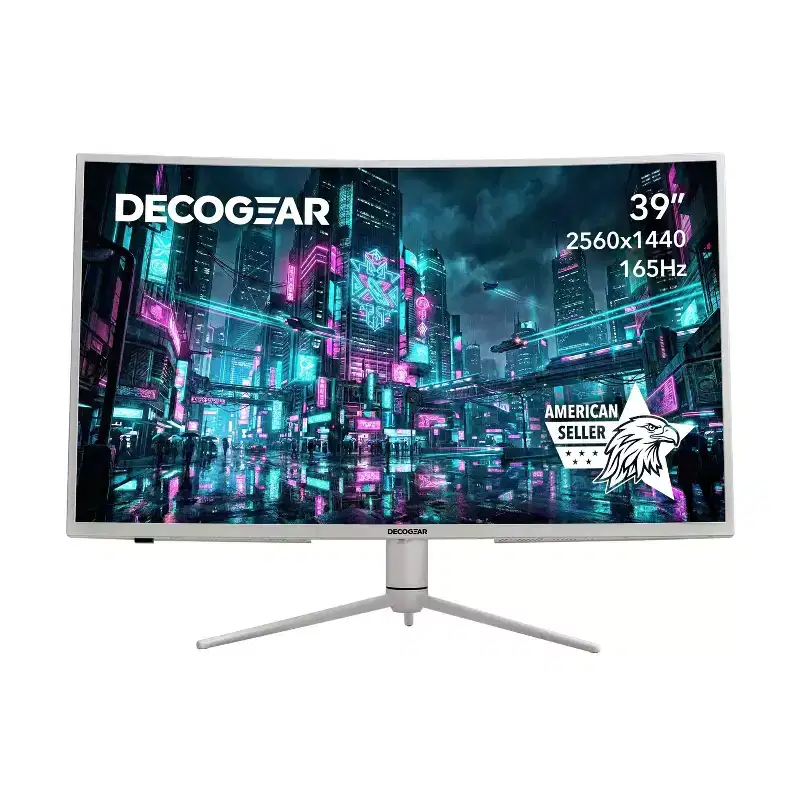 Deco Gear 39 Curved Widescreen Gaming Monitor, 2560x1440, 165 Hz, HDR400, 16:9 - White