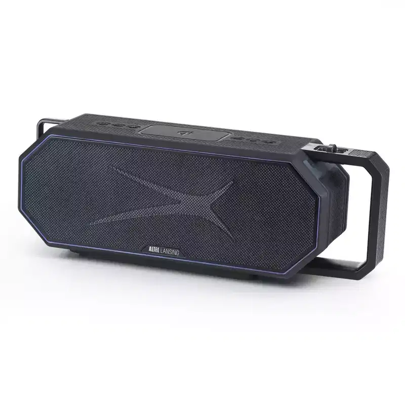 Altec Lansing HydraShock 2.0 Waterproof Bluetooth Speaker Floats in Water with RGB Led Lights, Qi Charging and Voice Assistant