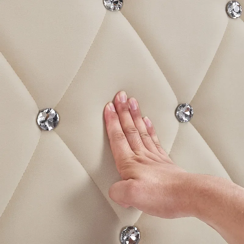 Diamond Tufted Adjustable Upholstered Headboard Queen King