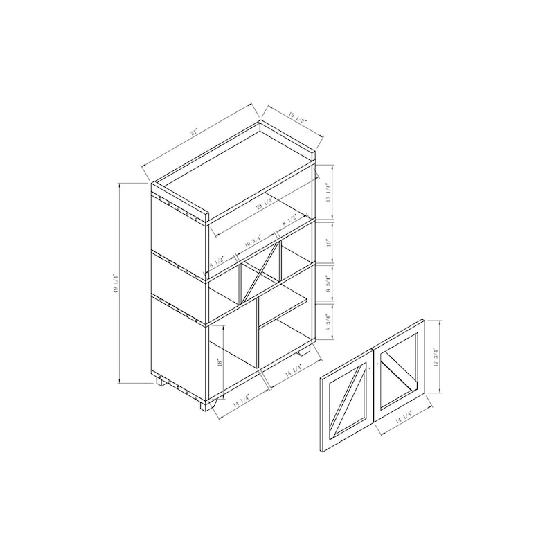 Furniture of America Keya Farmhouse 6-shelf Wine Cabinet Buffet