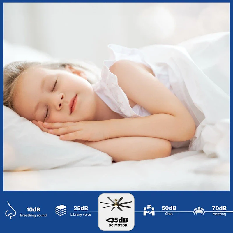 Moasis 8 Blade Ceiling Fan with Light and Remote 65 Inch Large Black and Gold Ceiling Fan - 65 W x 65 L x 39.5 H