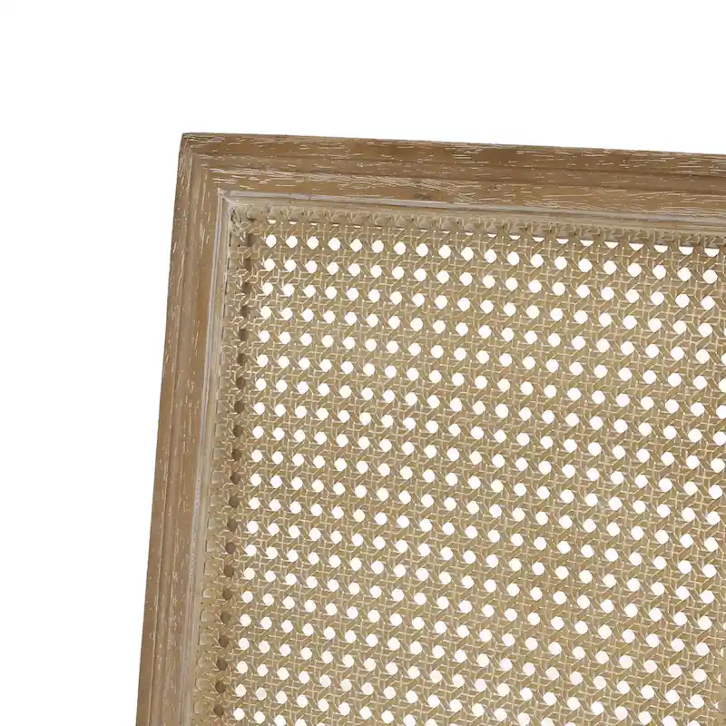 Natural Wood and Cane Upholstered Dining Chairs for 4 People