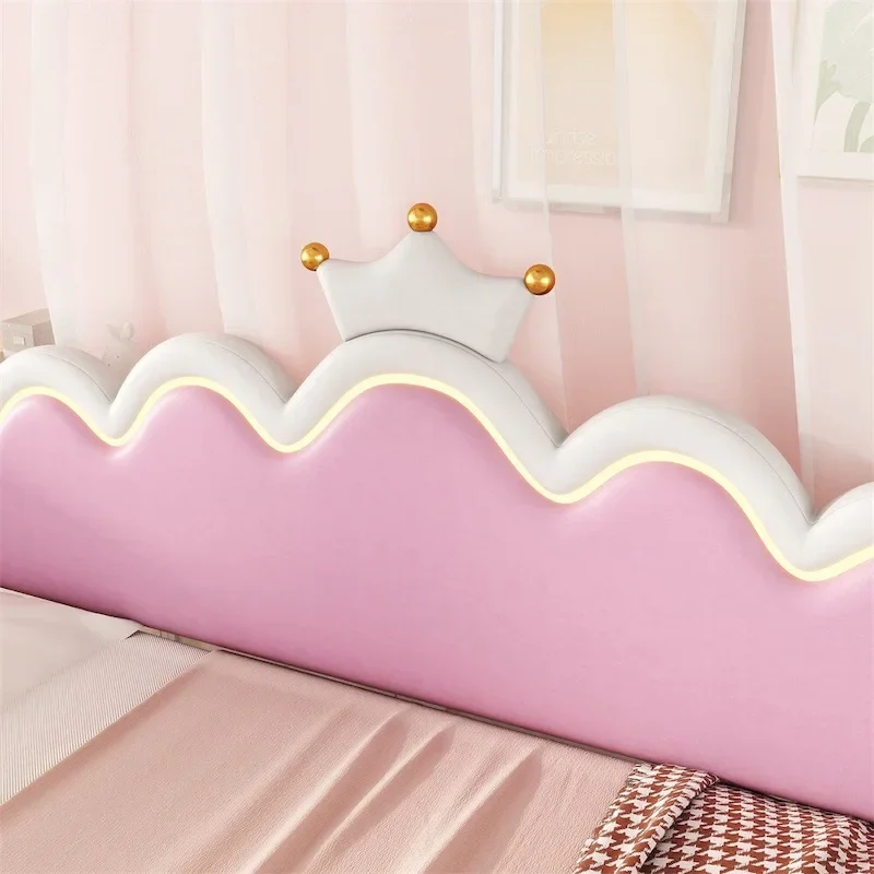 Twin Extending Daybed with LED Lights,Upholstered Princess Daybed