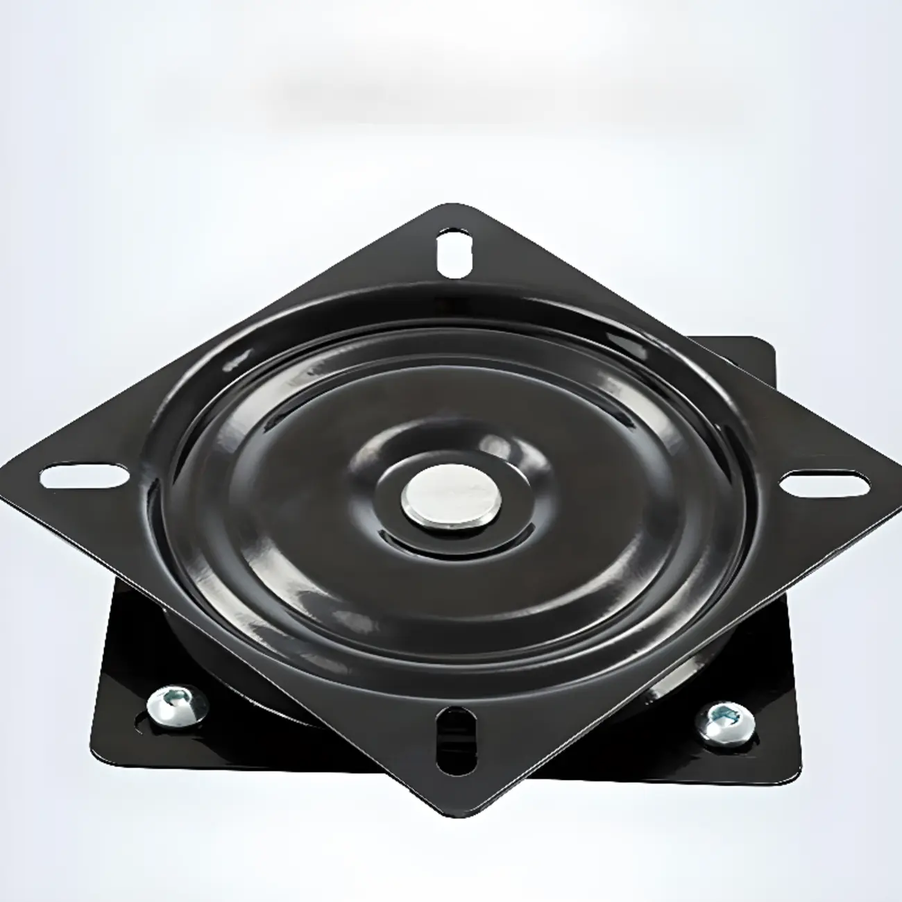 Traditional Blue Faux Leather Swivel Round Bar Stools