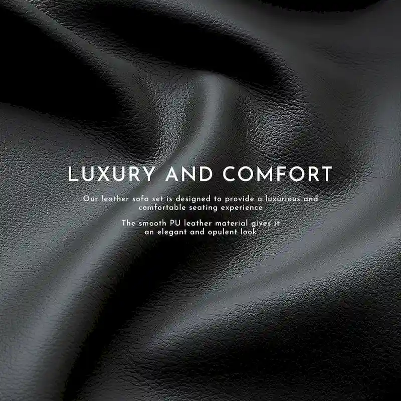 Faux Leather Manual Reclining Living Room Sofa with Dropdown Table and Console