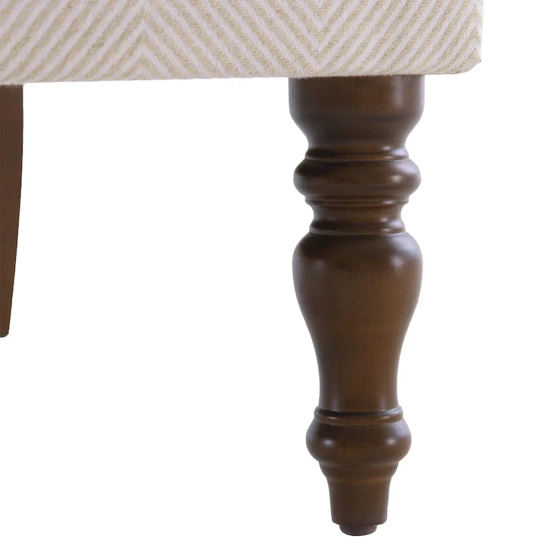 Upholstered Polyester Accent Armchair with Spiral Wood Legs and High-Resilient Cushion