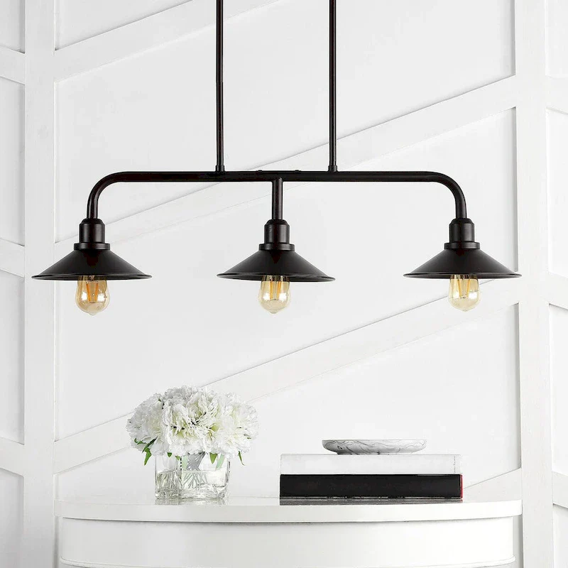 Cade 34.25  3-Light Metal Farmhouse Industrial LED Pendant, Oil Rubbed Bronze by JONATHAN Y