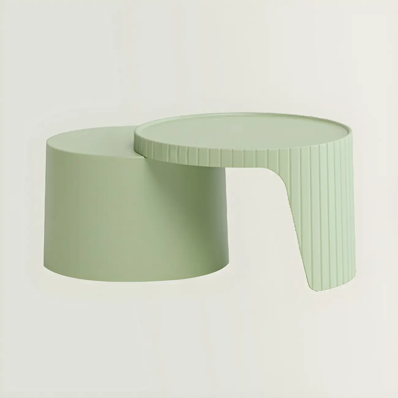 Extendable Acrylic Round Nesting Coffee Table with Tray Top