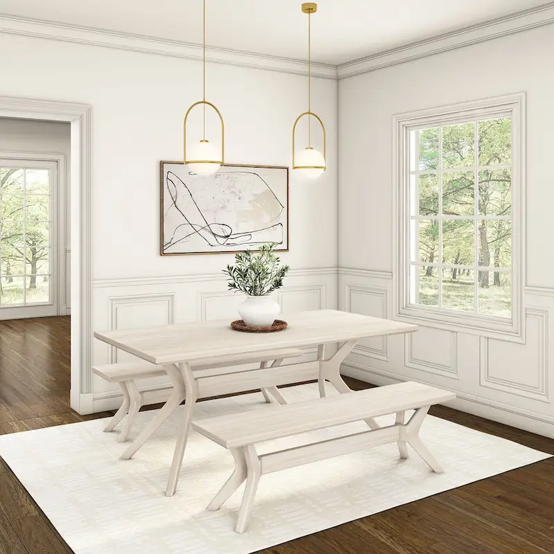 Plank and Beam Verso Cross Leg Rectangular Dining Table - 72