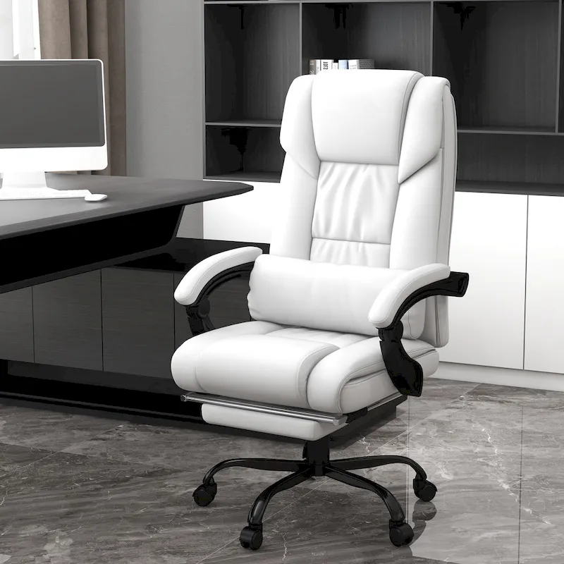 Vinsetto Office Desk Chair Recliner, Height Adjustable Movable Lumbar Support with 6-Point Vibrating Massage