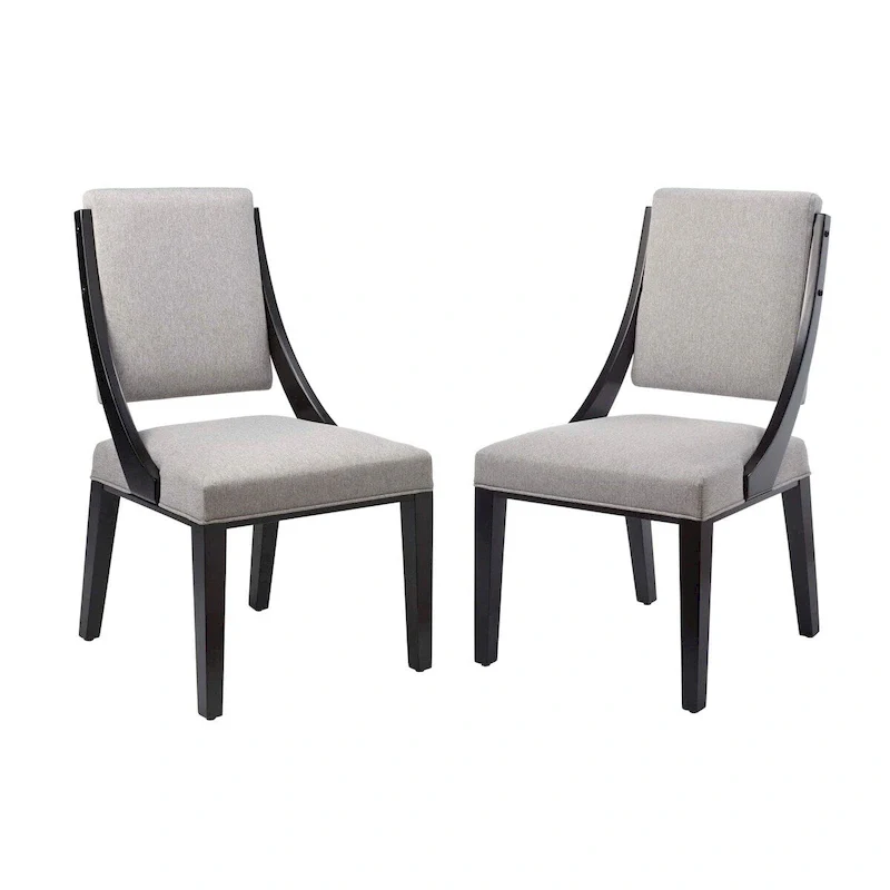 Fabric Upholstered Dining Chairs – Set of Two