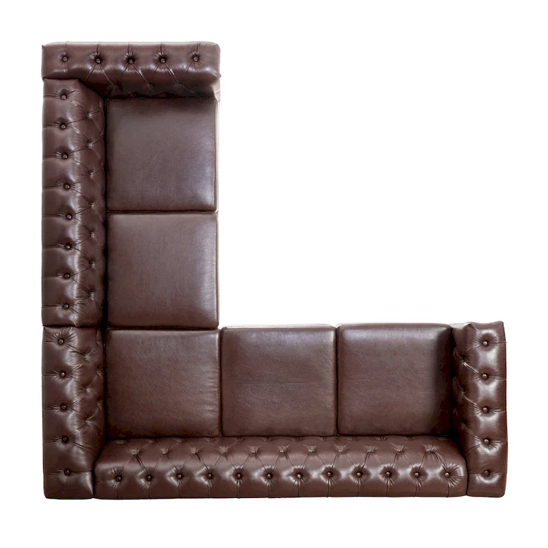L-Shaped Sectional Sofa with PU Leather Upholstery