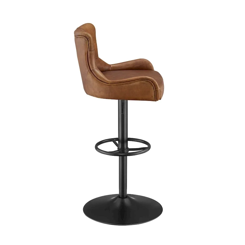 Art Leon Genuine Leather Bar Stool with Adjustable Height