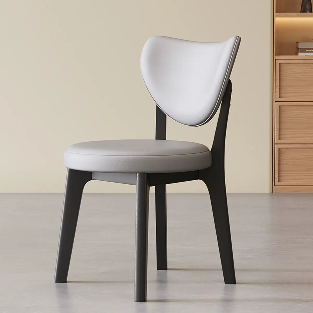 Modern Faux Leather Wingback Armless Dining Chair