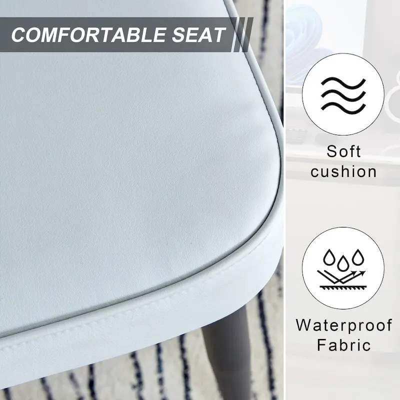 Modern Dining Chairs Set of 4 PU Leather Kitchen Upholstered Chairs