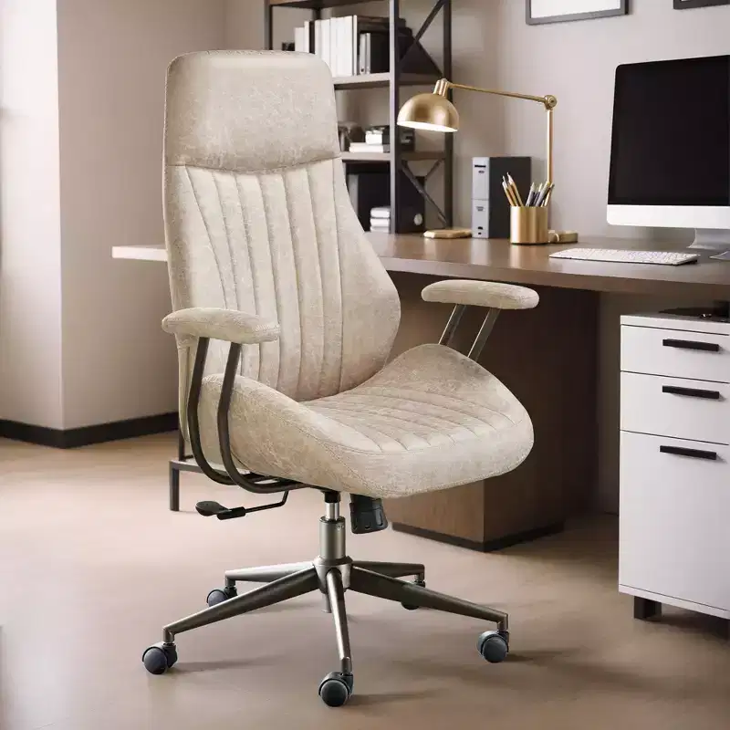 HOMLUX Modern Ergonomic Computer Office Chair High Back Suede Fabric Desk Chairs for Executive or Home Office
